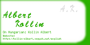 albert kollin business card